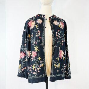 More by Lata | Embroidered Cardigan Cotton Button Up | Sz L